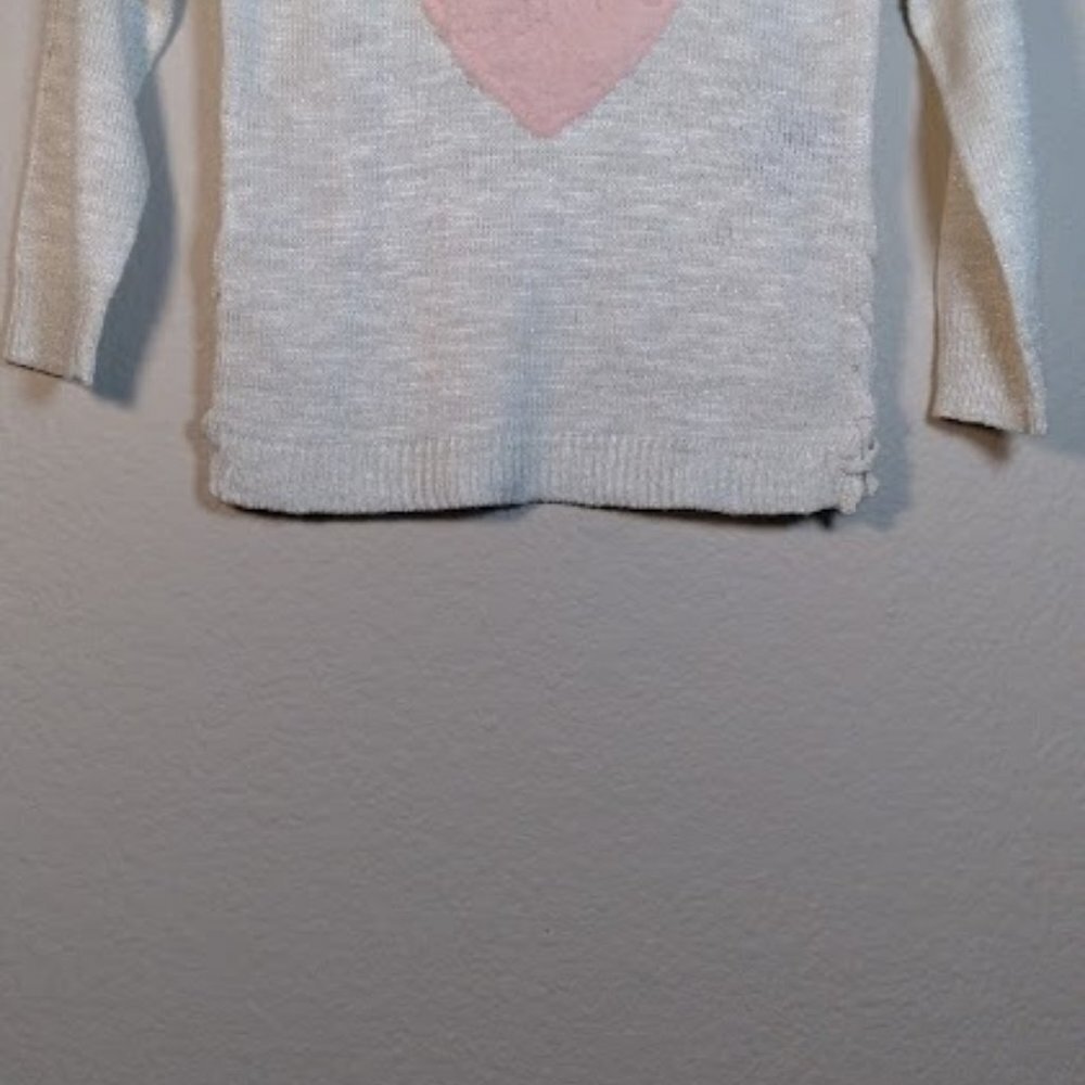 DKNY Girls Pink Heart Signature Sweater Size: 4 - Picture 9 of 15